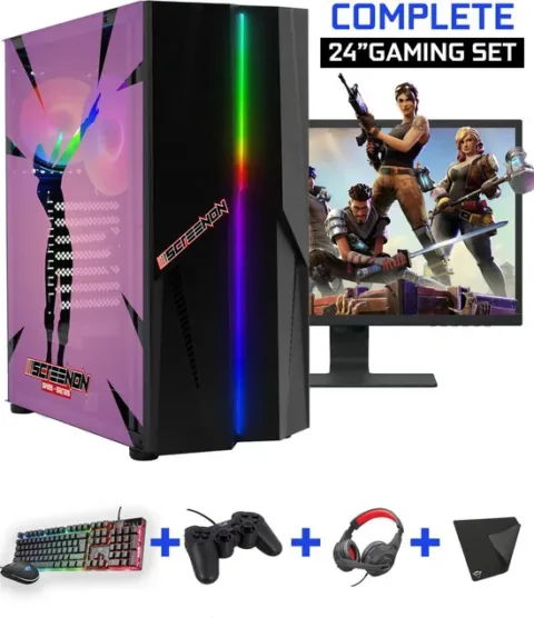 ScreenON - Complete Fortnite Gaming PC Set - X14899 - V1 ( Game PC X14899 + 24 Inch Monitor + Toetsenbord + Muis + Controller )